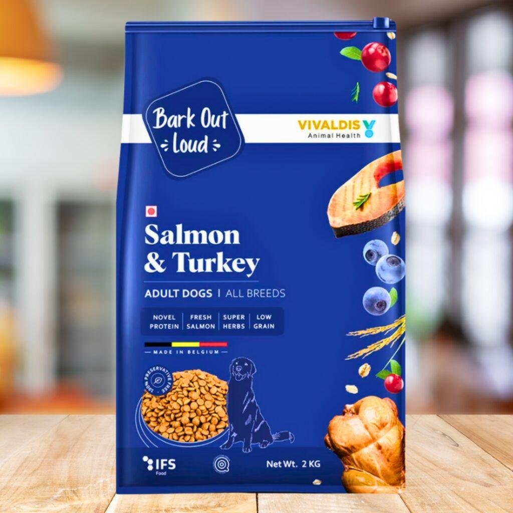Salmon & Turkey Adult Dry Dog Food From Bark Out Loud By Vivaldis Animal Health